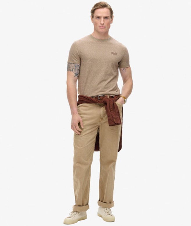 Superdry Men's Essential Logo T-shirt Beige / Desert Sand Feeder