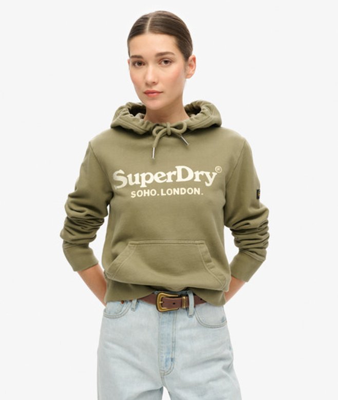 Damen Venue Hoodie in Metallic-optik - Größe: 36 - Superdry - Modalova