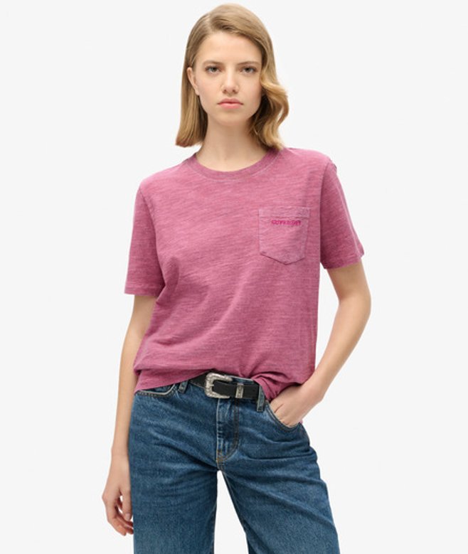 Damen Essential T-shirt mit überfärbtem Logo - Größe: 38 - Superdry - Modalova