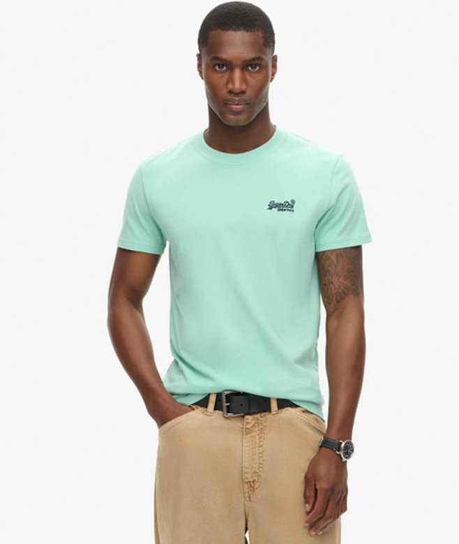 Superdry Men's Organic Cotton Essential Logo T-shirt Green / Spearmint Light Green - Size: L