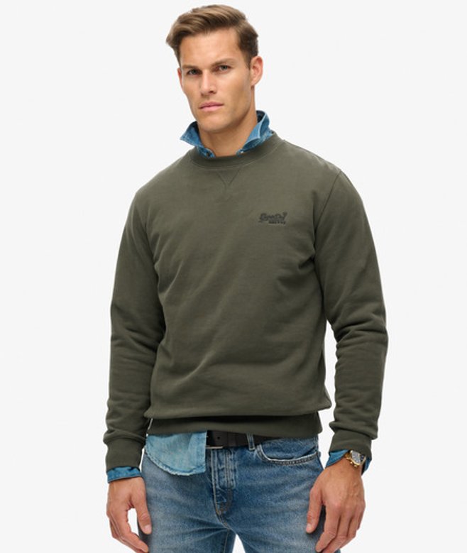 Superdry Essential Logo Sweatshirt met Ronde Hals Green