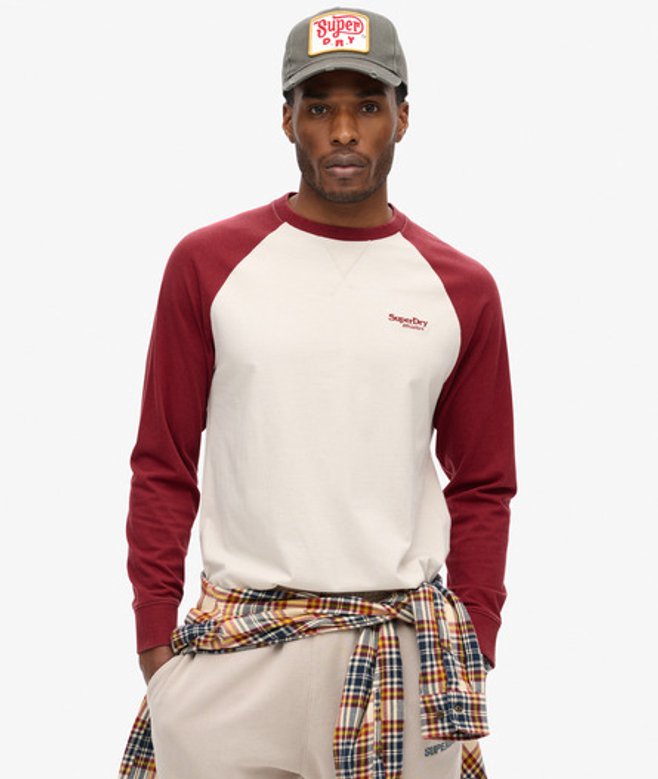 Essential Baseballtop met Logo en Lange Mouwen