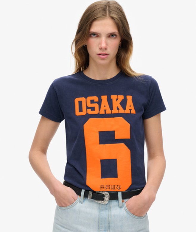 Damen Osaka 6 T-shirt mit Flockprint - Größe: 36 - Superdry - Modalova