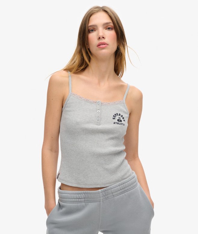 Damen Athletic Essentials Trägertop mit Grafik und Knöpfen - Größe: 42-44 - Superdry - Modalova