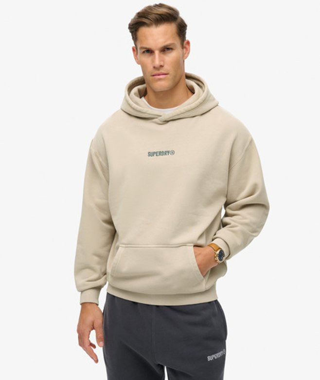 Herren Hoodie mit Lockerer Passform und Mikro-logo - Größe: L - Superdry - Modalova