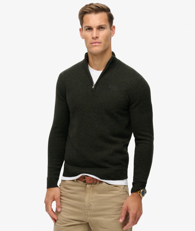Herren Essential Strickpullover mit Halbreißverschluss und Stickerei - Größe: Xxxl - Superdry - Modalova