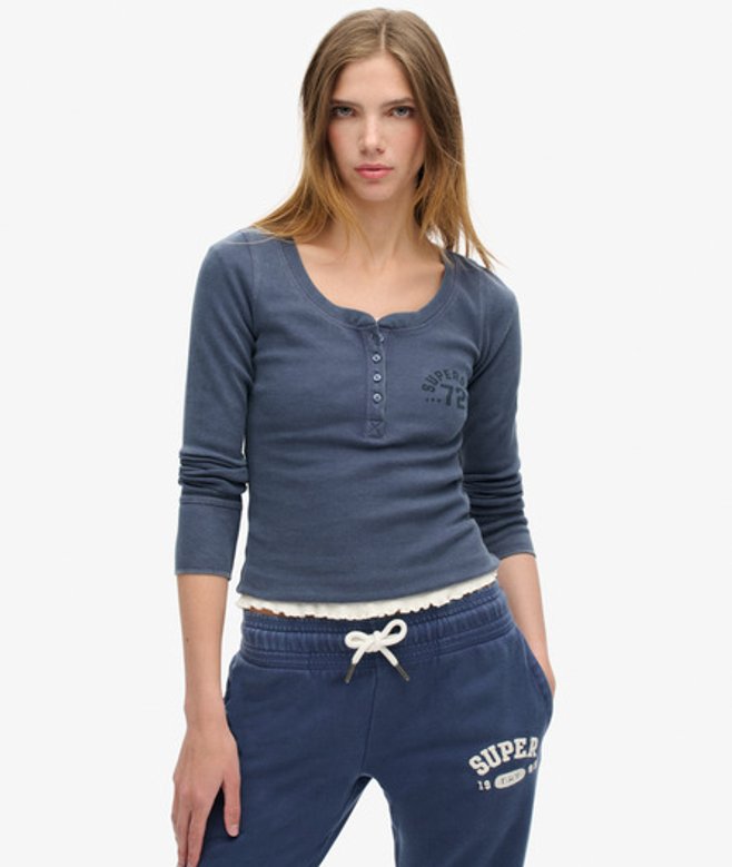 Damen Athletic Button-down-langarmoberteil - Größe: 38-40 - Superdry - Modalova