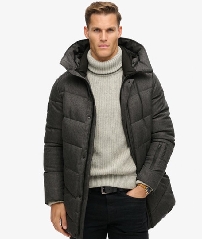 Herren Wattierter City Mantel mit Chevron-design - Größe: M - Superdry - Modalova