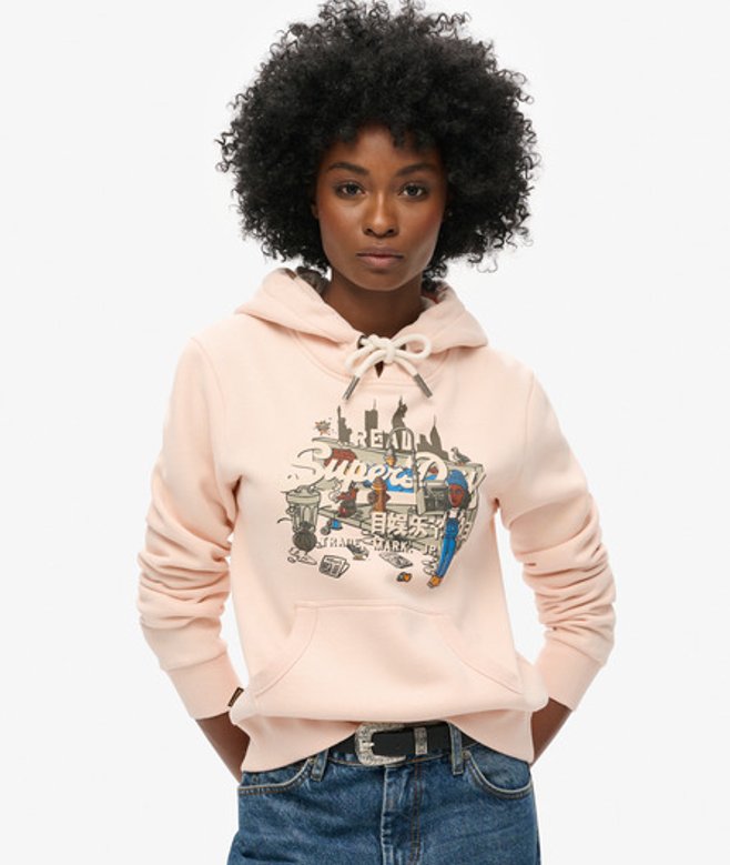 New York Hoodie met Print Roze Grootte: 42 afbeelding