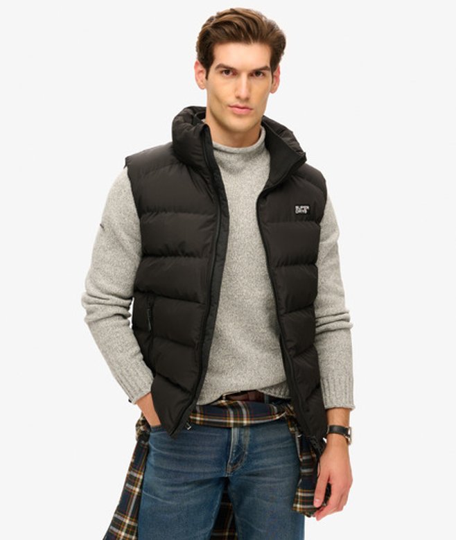 Sports Pufferbodywarmer Zwart Grootte: S afbeelding