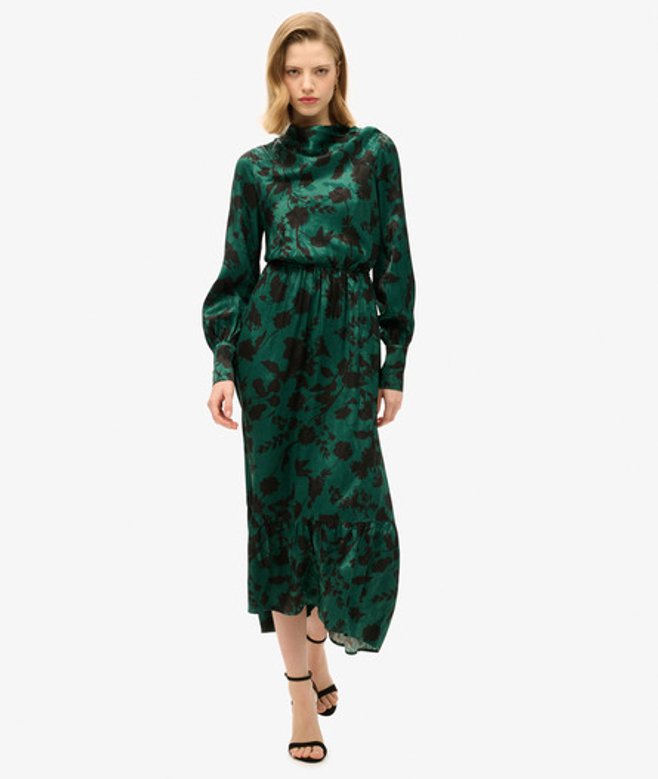 Damen Jacquard-maxikleid mit Wasserfallausschnitt - Größe: 40 - Superdry - Modalova