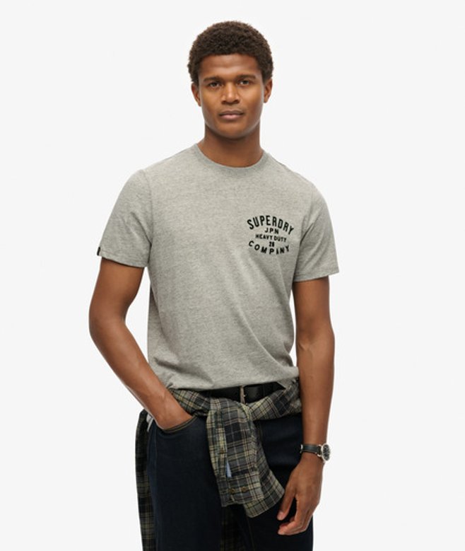 Men's Machined Goods Workwear T-shirt / Athletic Marl - Size: S - Superdry - Modalova