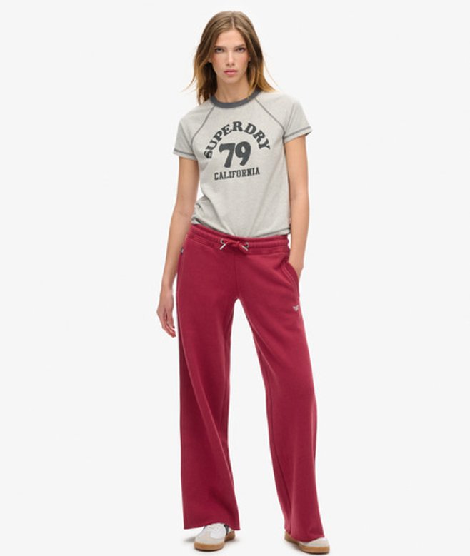 Superdry Essential Joggingbroek met Rechte Pijpen en Logo Rood