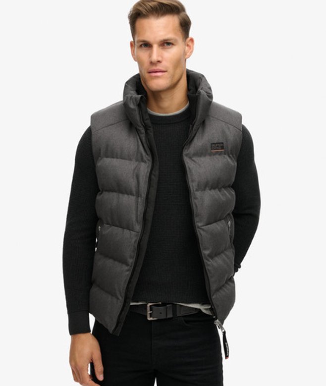 Sports Tweed Pufferbodywarmer Grijs Grootte: L afbeelding