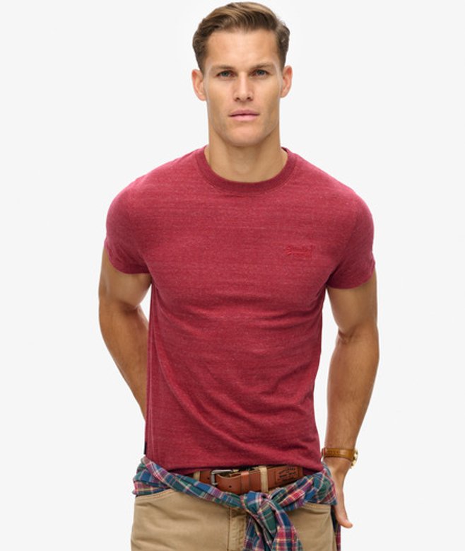 Superdry Men's Organic Cotton Essential Logo T-shirt Red / Berry Red Marl - Size: Xxxl