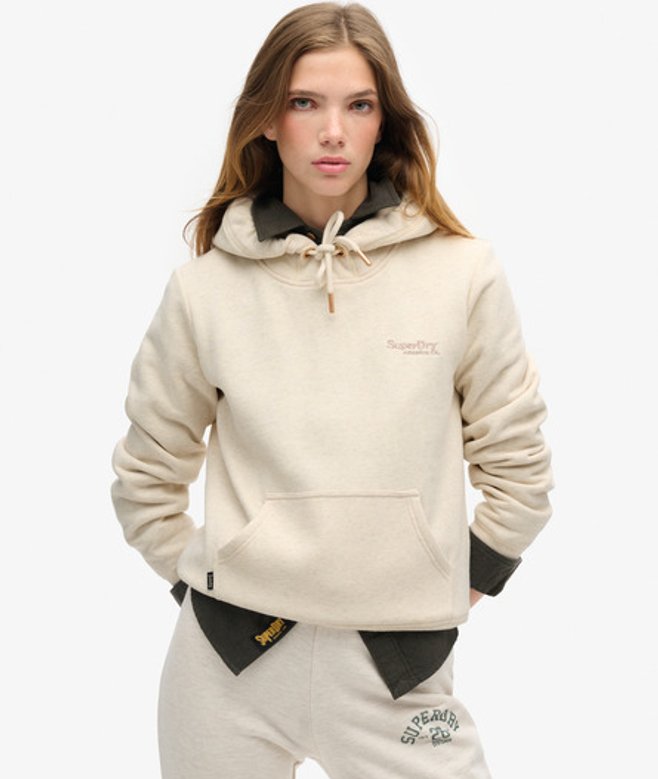 Essential Logo Hoodie Beige Grootte: 40 afbeelding