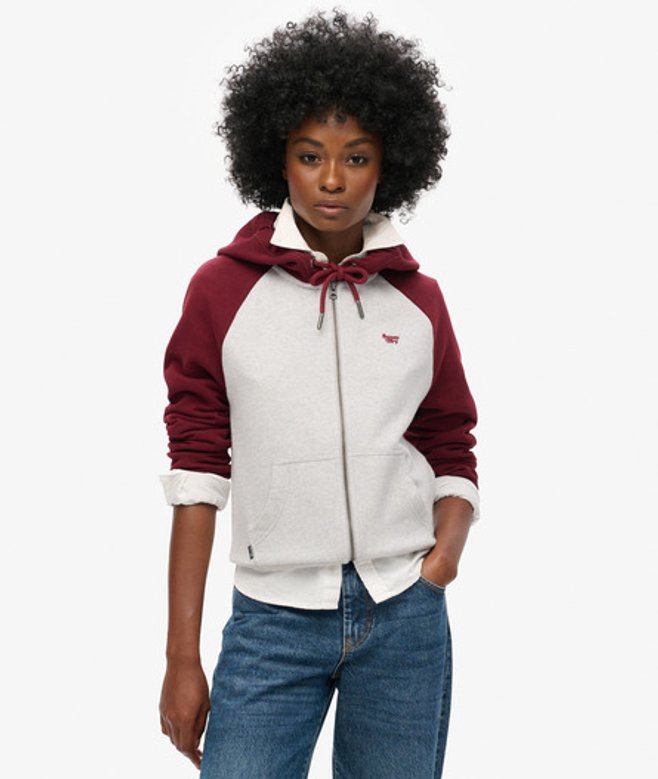 Essential Baseball-hoodie met Rits