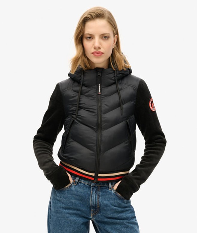 Storm Fuji Hybrid Bomberjack met Capuchon Black Grootte: 34 afbeelding