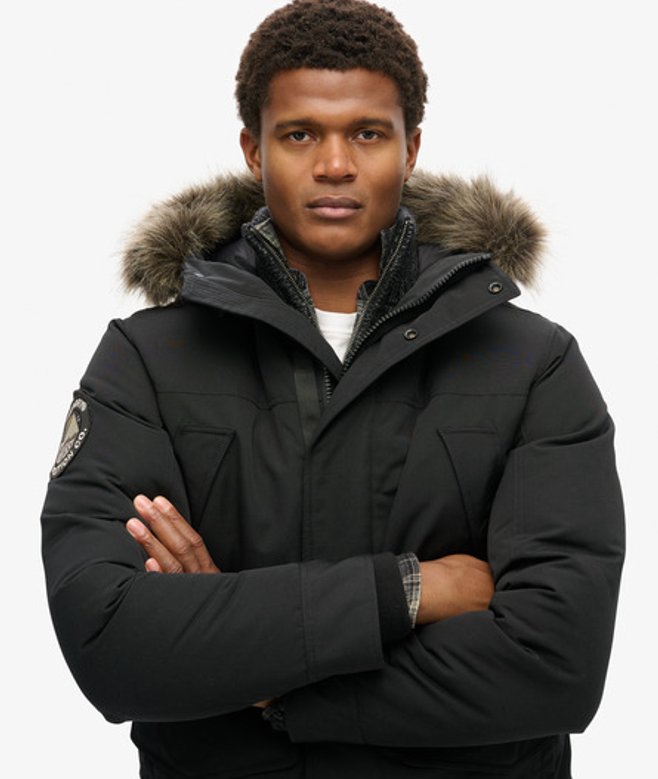 Everest Parka met Imitatiebont Zwart Grootte: Xxxl afbeelding