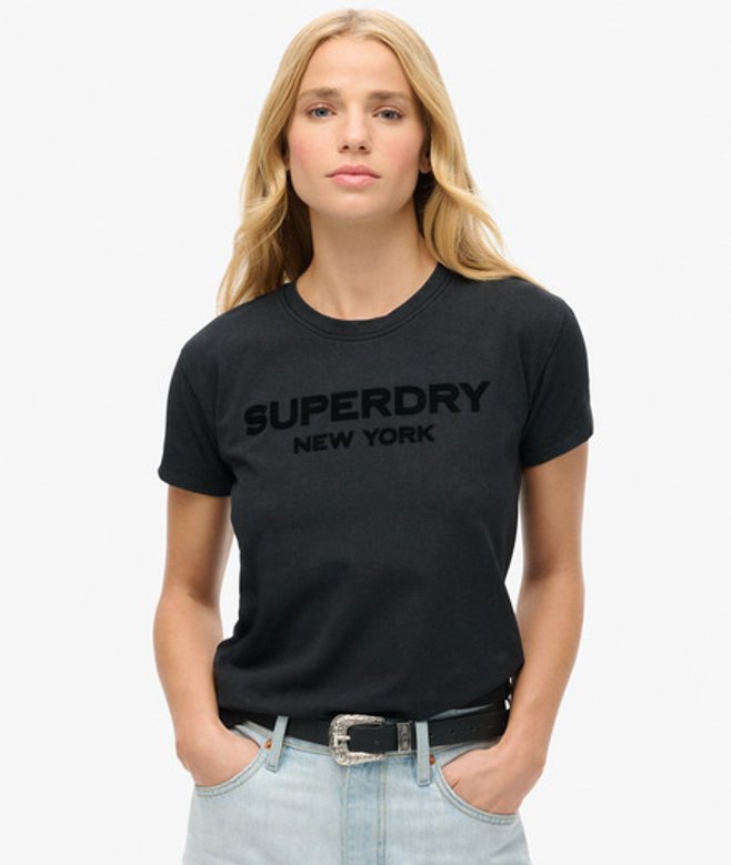 Aansluitend Sport Luxe T-shirt met Print Zwart Grootte: 44 afbeelding