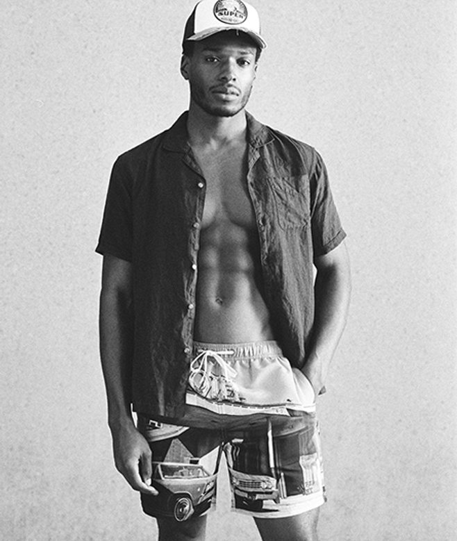 Herren 17-Zoll Badeshorts aus Recyceltem Material mit Foto-print - Größe: L - Superdry - Modalova