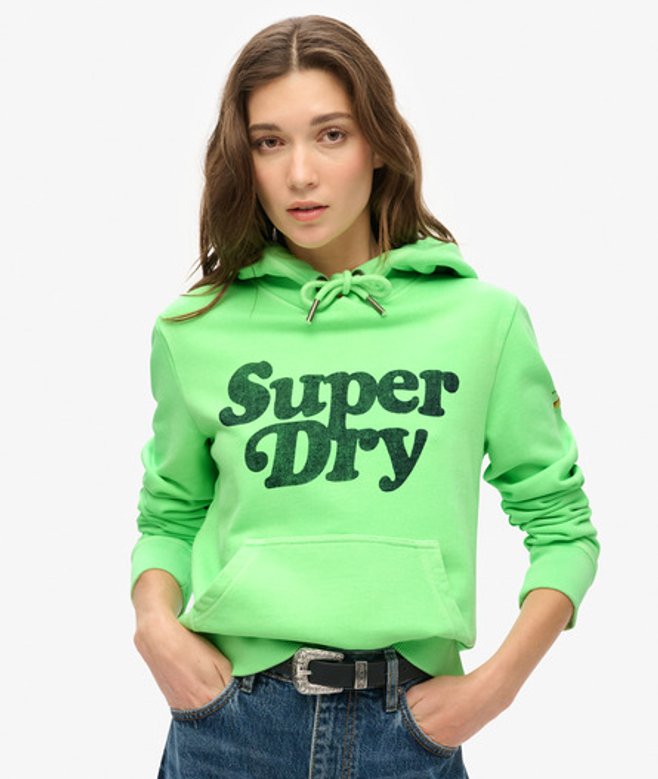 Cooper Hoodie met Logo in Bijpassende Kleur Groen Grootte: 44 afbeelding
