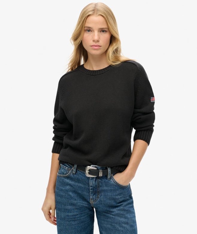 Damen Lässiger Strick-pullover mit Rundhals - Größe: 38 - Superdry - Modalova