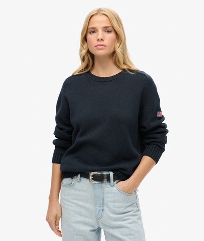 Loszittende Gebreide Trui Blauw Grootte: 44 afbeelding