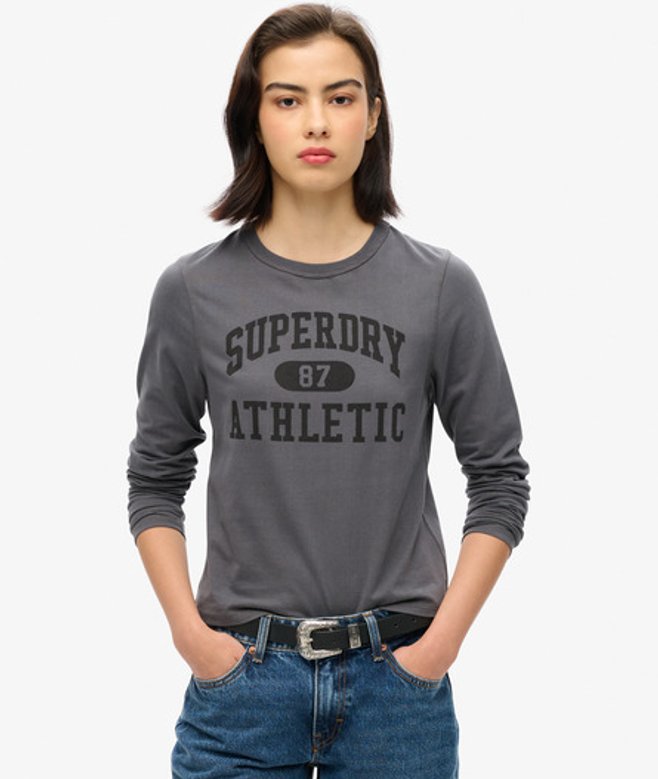 Damen Schmales Athletic Essentials Ringel-langarmshirt - Größe: 36 - Superdry - Modalova