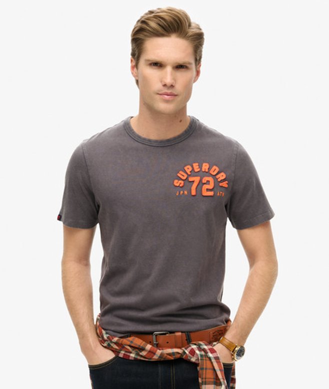 Image du produit : Superdry Homme T-shirt à Manches Courtes Vintage Athletic Gris Foncé Taille: S