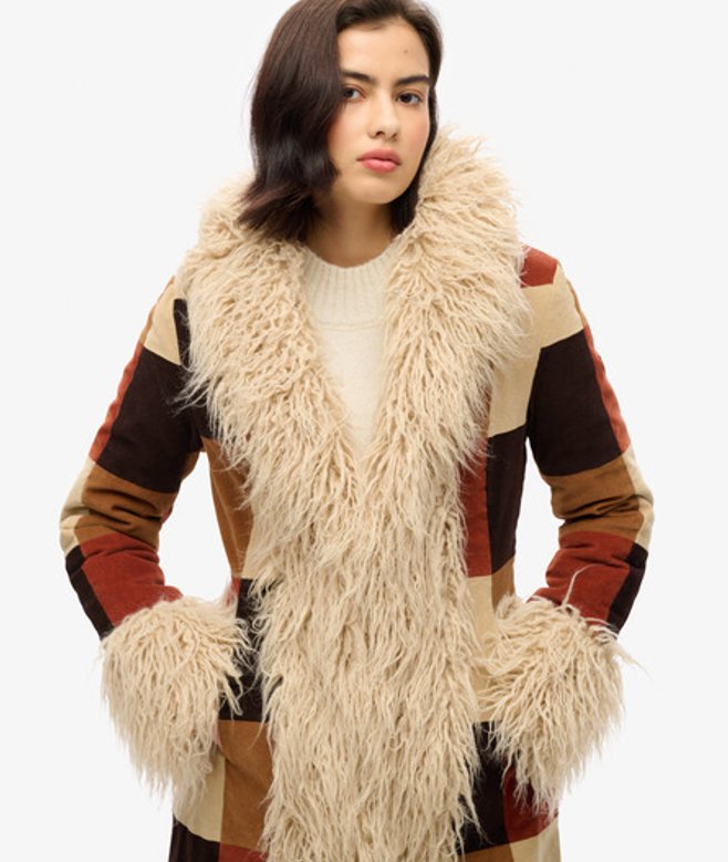 Lange Hippiejas met Patchwork Bruin Grootte: 44 afbeelding