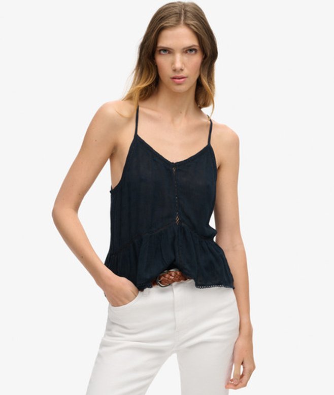 Ladder Trim Camitop Blauw Grootte: 38 afbeelding