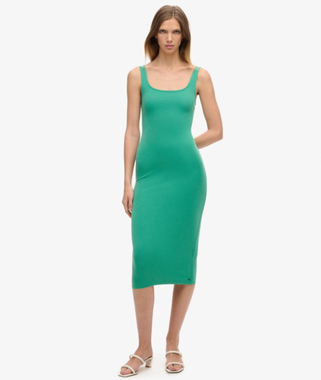 Robe Mi-longue en Jersey à col Carré Taille: 38 - Superdry - Modalova
