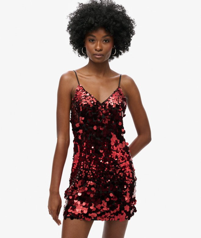 Women's Disco Sequin Mini Dress / Brocade - Size: 10 - Superdry - Modalova