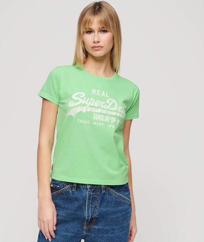Slimfit T-shirt met Neonprint Groen Grootte: 34 afbeelding