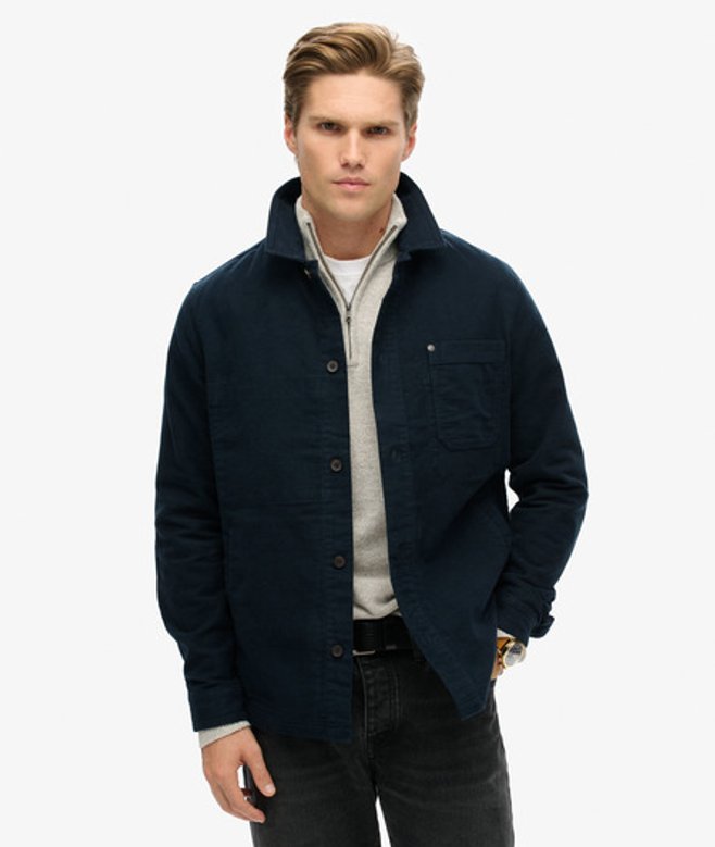 Men's The Merchant Store - Moleskin Overshirt Navy / Eclipse Navy - Size: S - Superdry - Modalova
