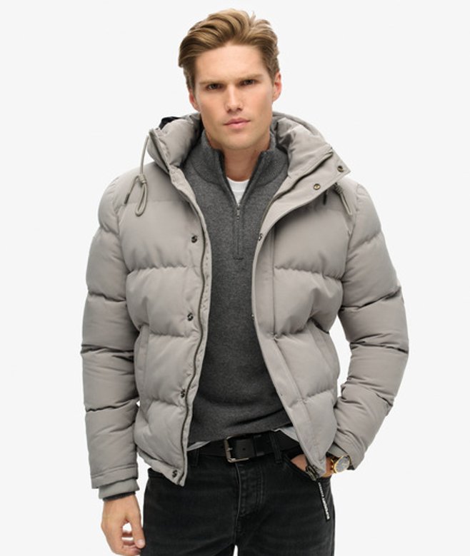 Herren Kurze Everest Steppjacke mit Kapuze - Größe: XL - Superdry - Modalova