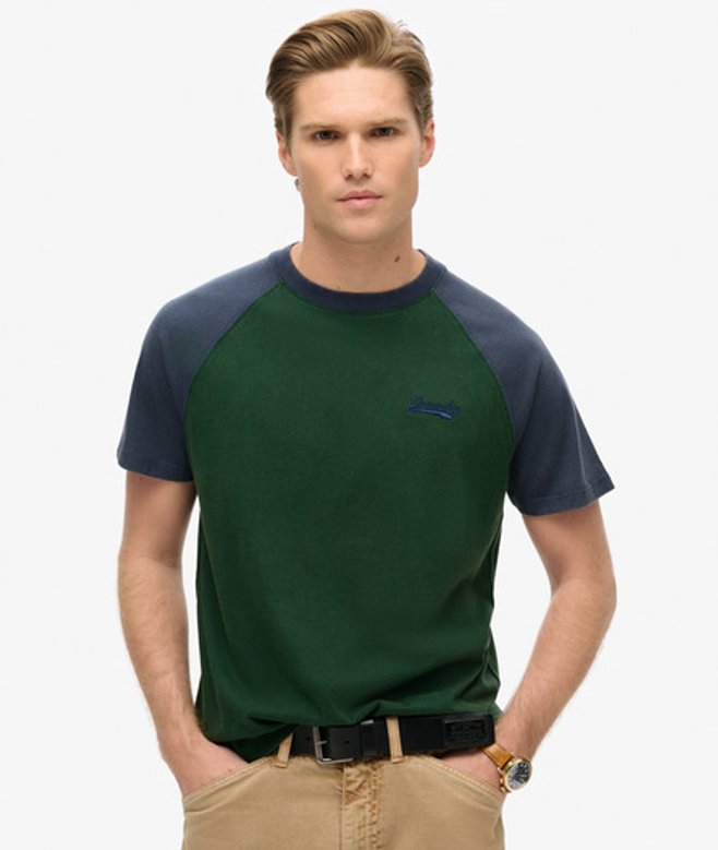 Essential Logo Baseballshirt Green Grootte: L afbeelding