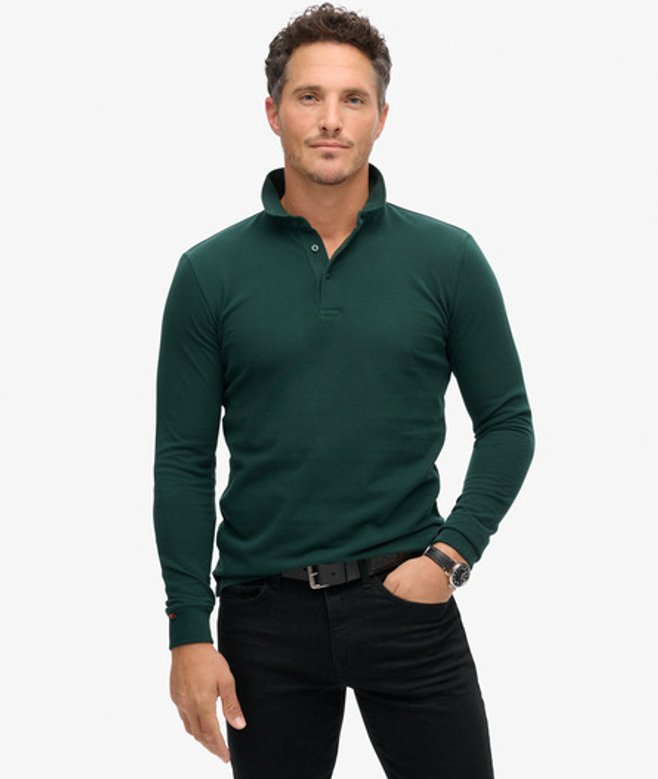 Poloshirt van Piquékatoen met Lange Mouwen