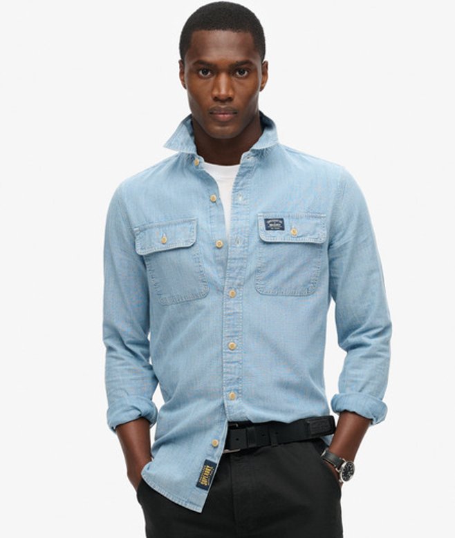 Herren Workwear Langarmhemd aus Baumwolle - Größe: Xxl - Superdry - Modalova