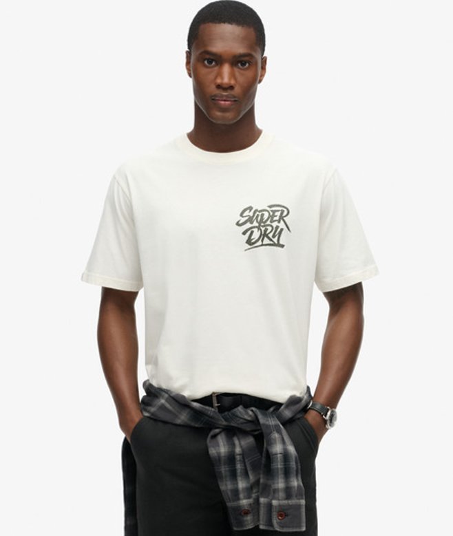 Superdry Men's Photographic Skate Loose T-shirt White / Off White