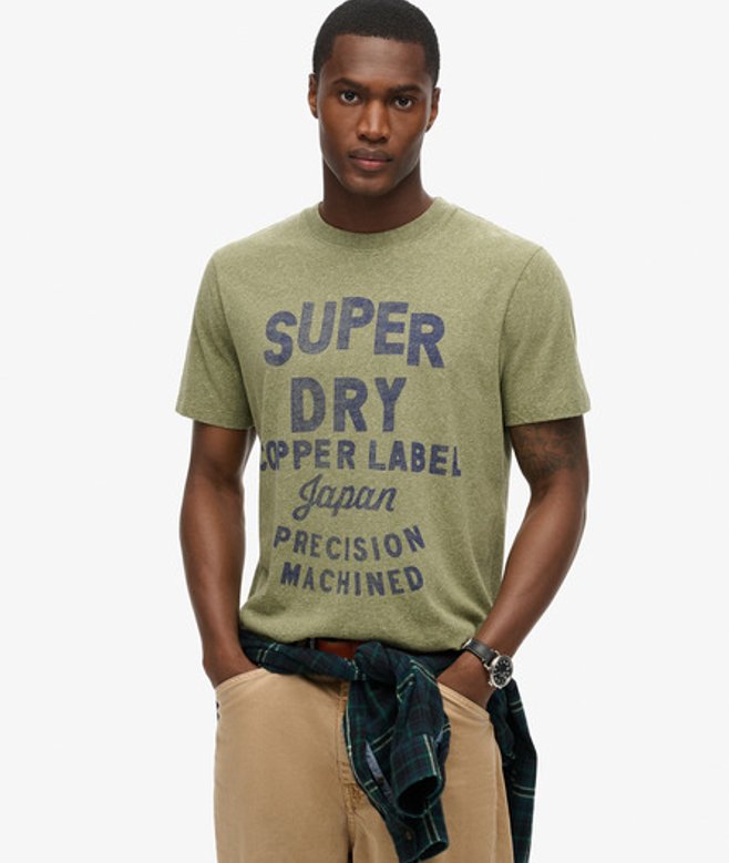 Herren Copper Label Workwear T-shirt - Größe: L - Superdry - Modalova