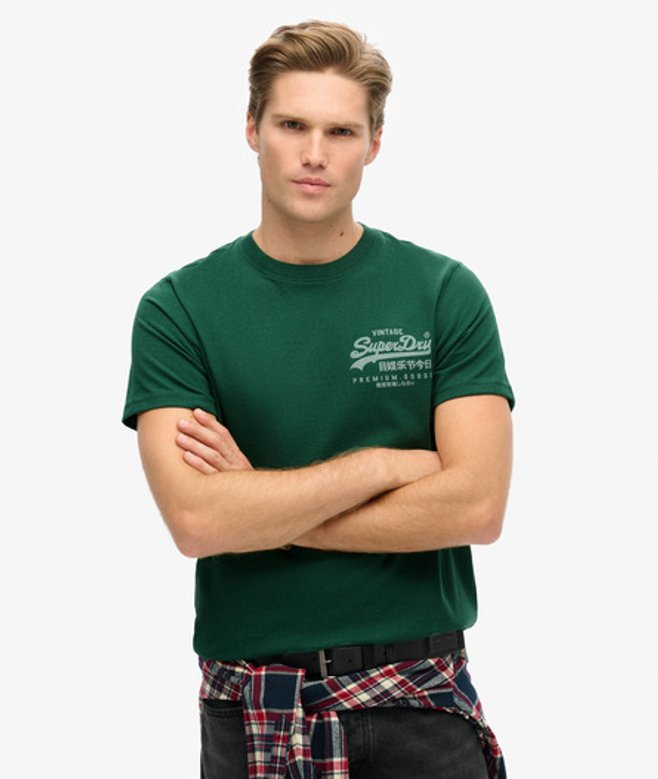 Herren Heritage T-shirt mit Vintage-logo auf der Brust - Größe: L - Superdry - Modalova