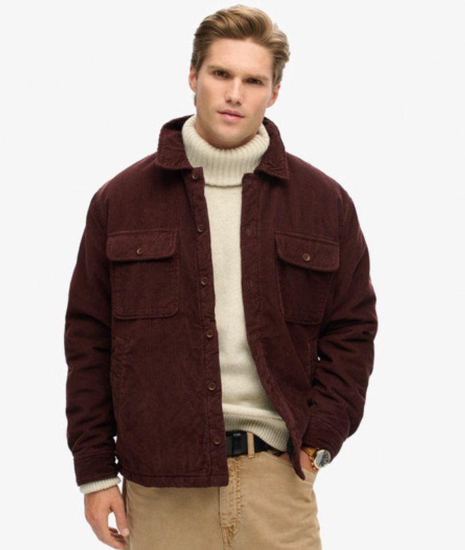 Men's Surplus Corduroy Overshirt / Bitter Chocolate - Size: M - Superdry - Modalova
