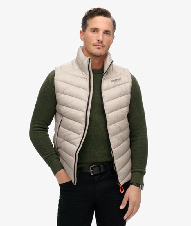 Superdry Homme Doudoune Sans Manches et Sans Capuche Fuji Beige