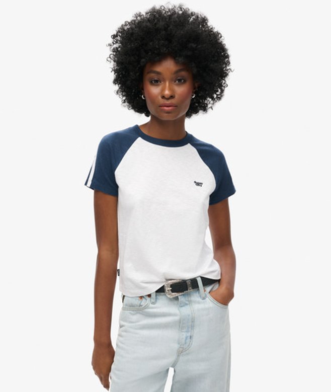 Damen und Essential Retro T-Shirt mit Logo Farbblock, Größe: 42 - Superdry - Modalova