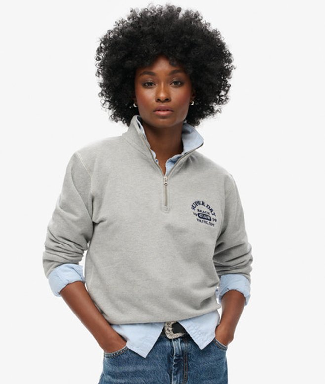 Athletic Essentials Sweatshirt met Halve Rits Grijs Grootte: 36 afbeelding