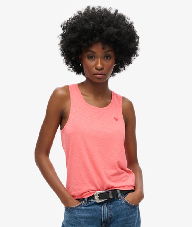 Superdry Ladies Classic Scoop Neck Tank Top, Pink