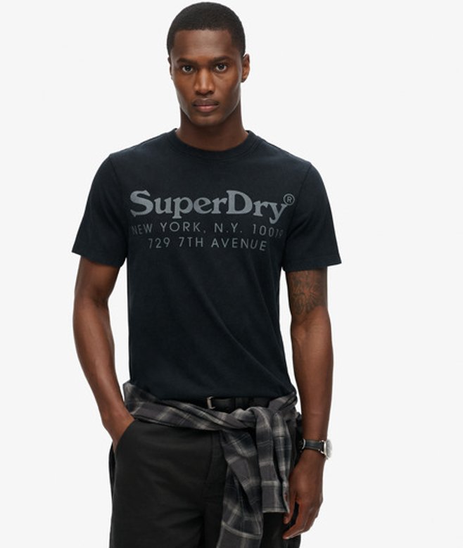 Venue T-shirt met ton sur ton Logo Zwart Grootte: M afbeelding