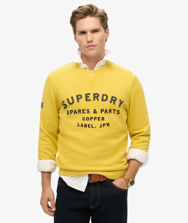 Workwear Sweatshirt met Applicatie Geel Grootte: L afbeelding